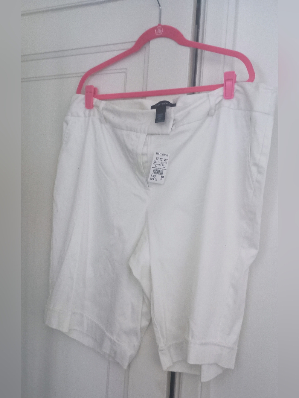 Ashley Stewart White Bermuda Shorts